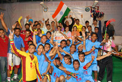 Team India is celeberating the Winning Match-2009